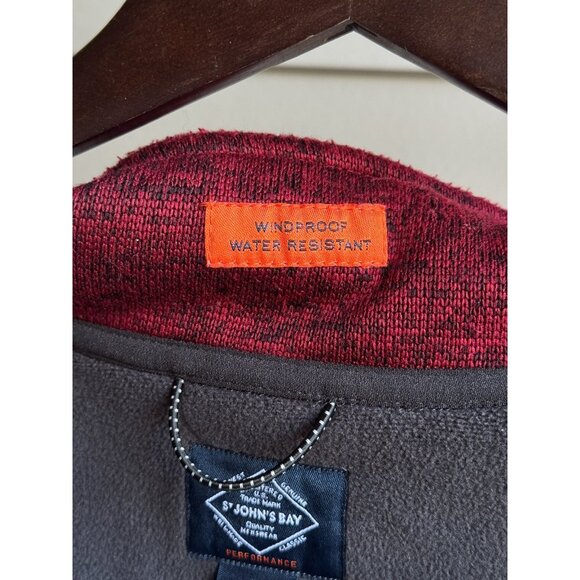 St. John’s Bay Men’s Performance Fleece Vest Maroon Sz M Windproof Water Resista - Picture 8 of 8